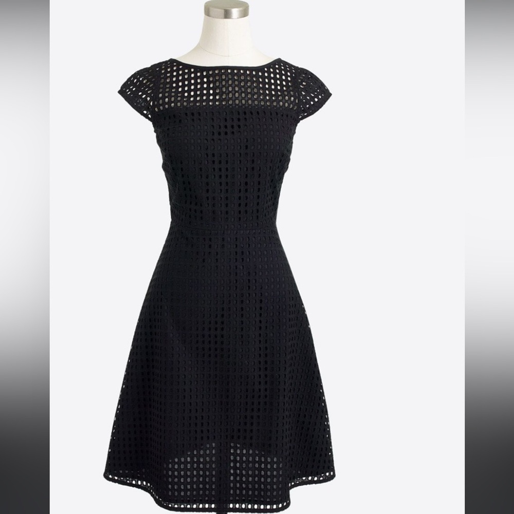 J. Crew black eyelet cocktail dress size 10